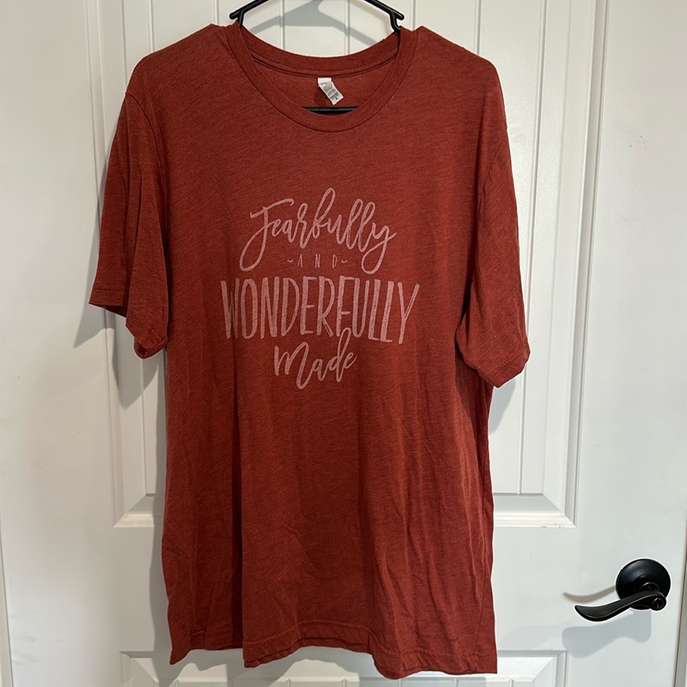 Orange and white Christian t shirt